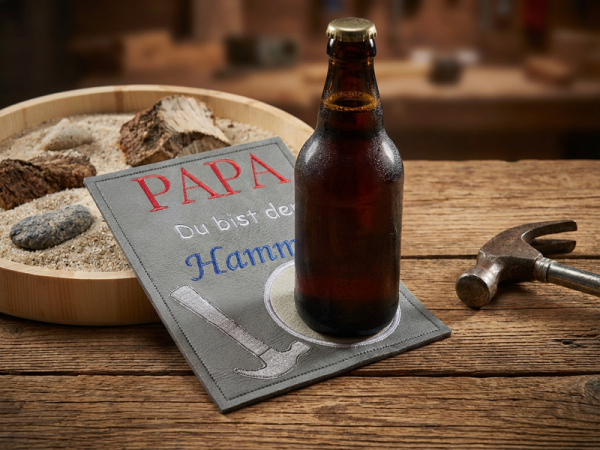 Papa Du bist der Hammer Spruch Vatertag -  Stickdatei